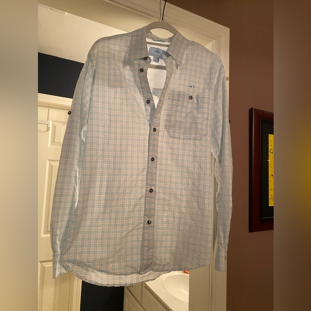 Men’s Fish Hippie button down shirt size S